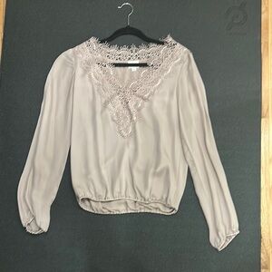 Cami NYC Lace Trim Blouse - Tan